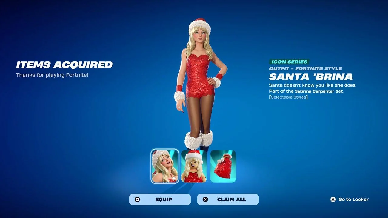 Fortnite x Sabrina Carpenter: New Santa 'Brina Outfit Available Now